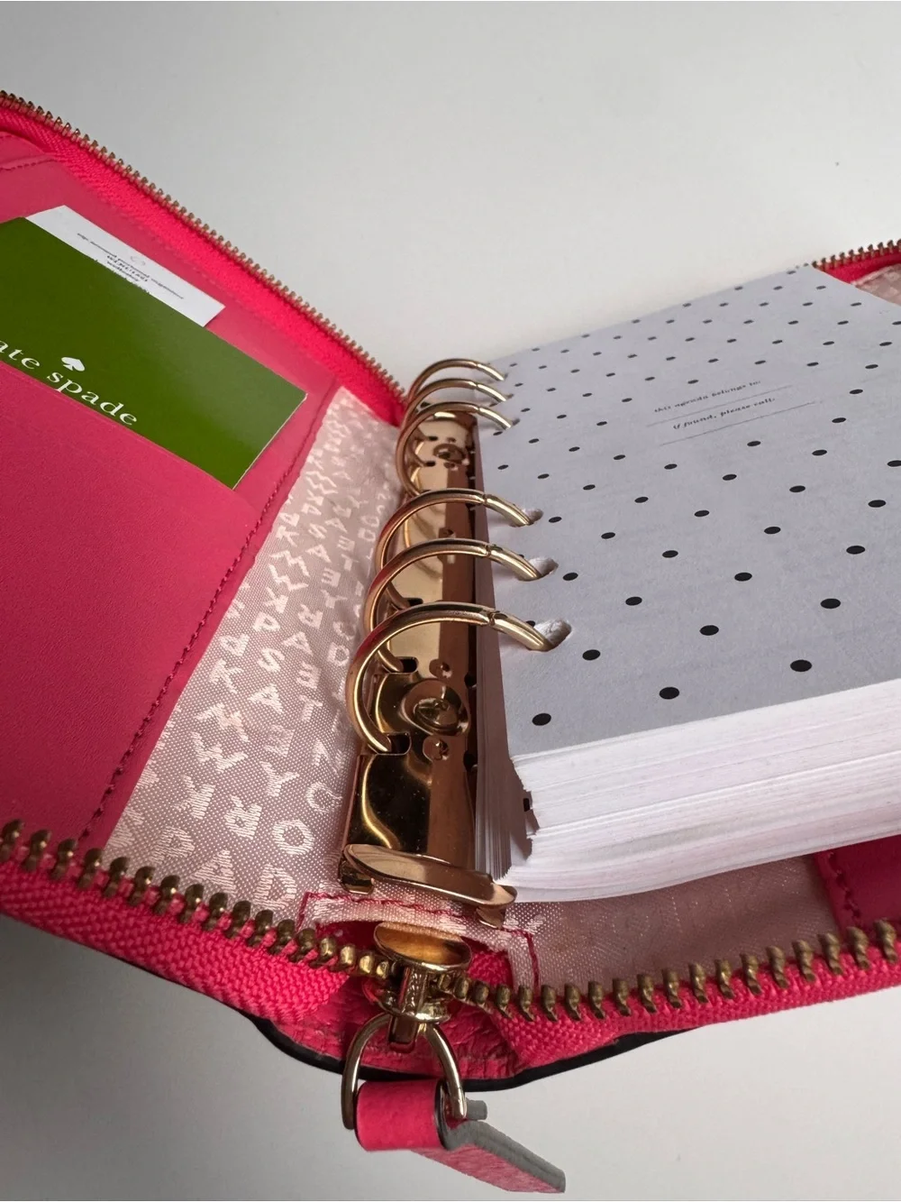 NWT Kate Spade Pink Zip Around Personal Organizer Agenda Planner